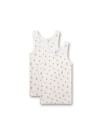 SANETTA | Top da ragazza - Canottiera confezione da 2 white pebb | 